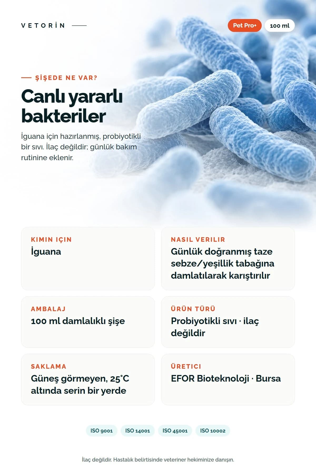 Probiyotikli İguana Sindirim ve Metabolizma Düzenleyici 100 ml Pet Pro+ 100ml, 4. görsel