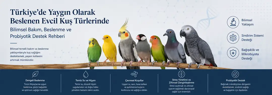 Türkiye'de yaygın evcil kuş türleri: Bakım, beslenme ve probiyotik destek rehberi
