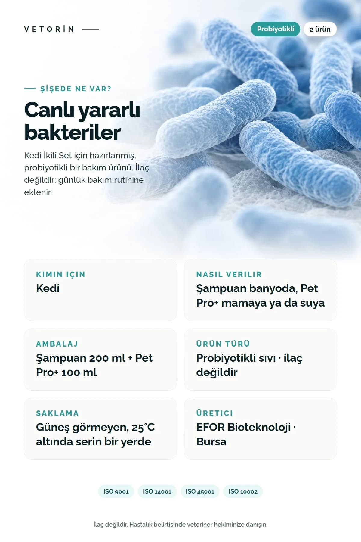 Avantajlı İkili Kedi Seti Nemlendiricili Kedi Şampuanı, Metabolizma Düzenleyici Pet Pro, 4. görsel