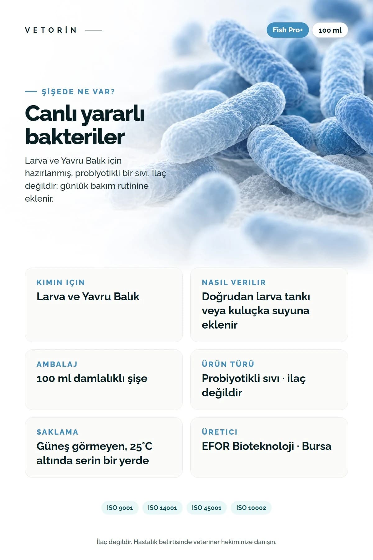Probiyotikli Larva ve Yavru Balık Sindirim ve Metabolizma Düzenleyici 100 ml, 4. görsel