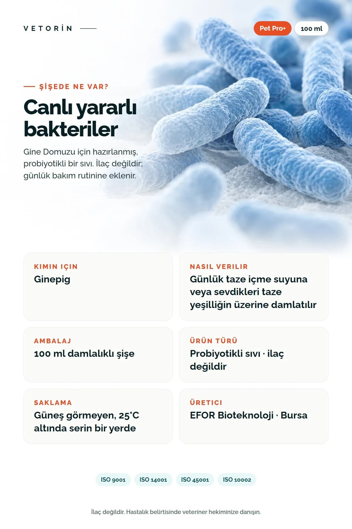 Probiyotikli Ginepig Sindirim ve Metabolizma Düzenleyici 100 ml Pet Pro+ 100ml, 4. görsel