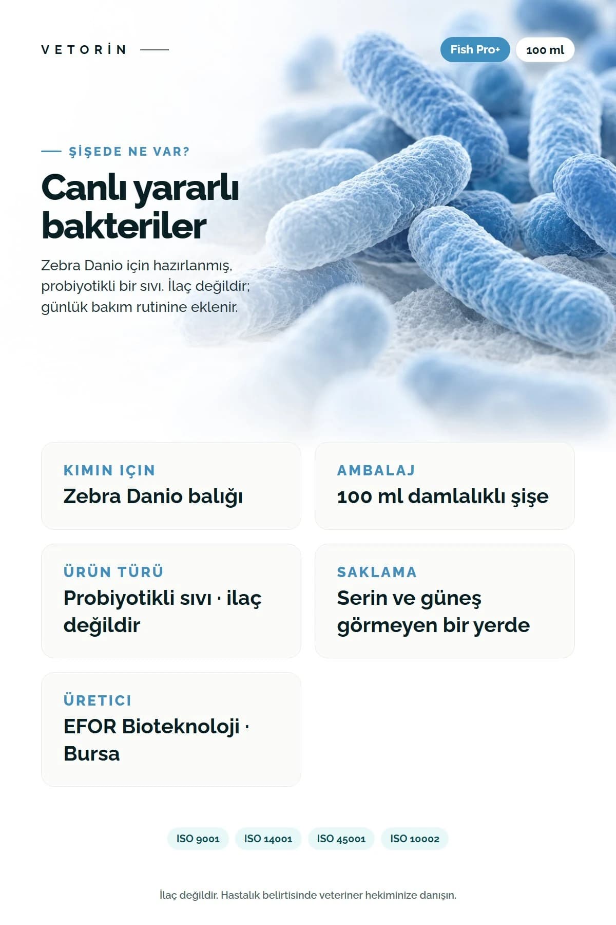 Probiyotikli Zebra Danio Balığı Sindirim ve Metabolizma Düzenleyici 100 ml, 4. görsel