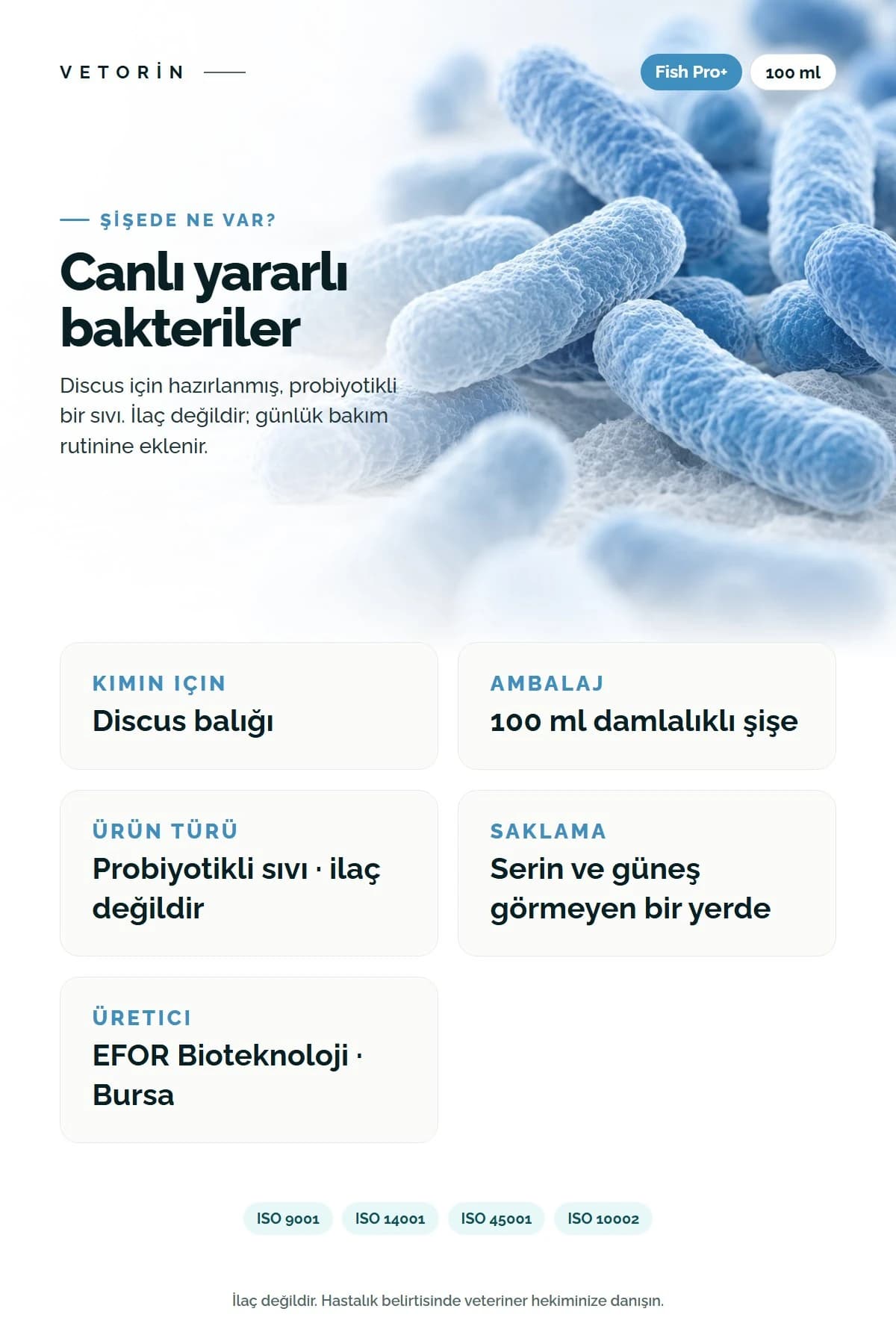 Probiyotikli Discus Balığı Sindirim ve Metabolizma Düzenleyici 100 ml, 4. görsel