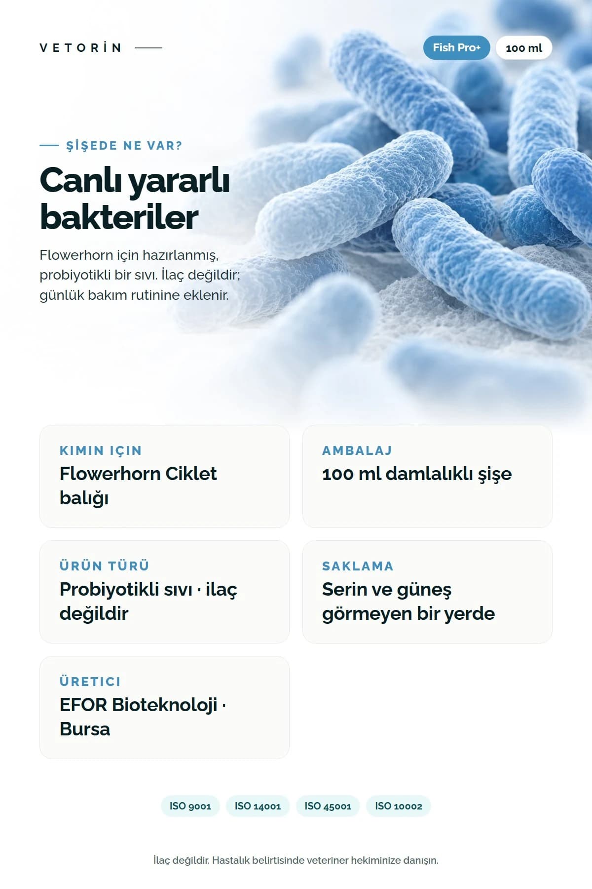 Probiyotikli Flowerhorn Ciklet Balığı Sindirim ve Metabolizma Düzenleyici 100 ml, 4. görsel