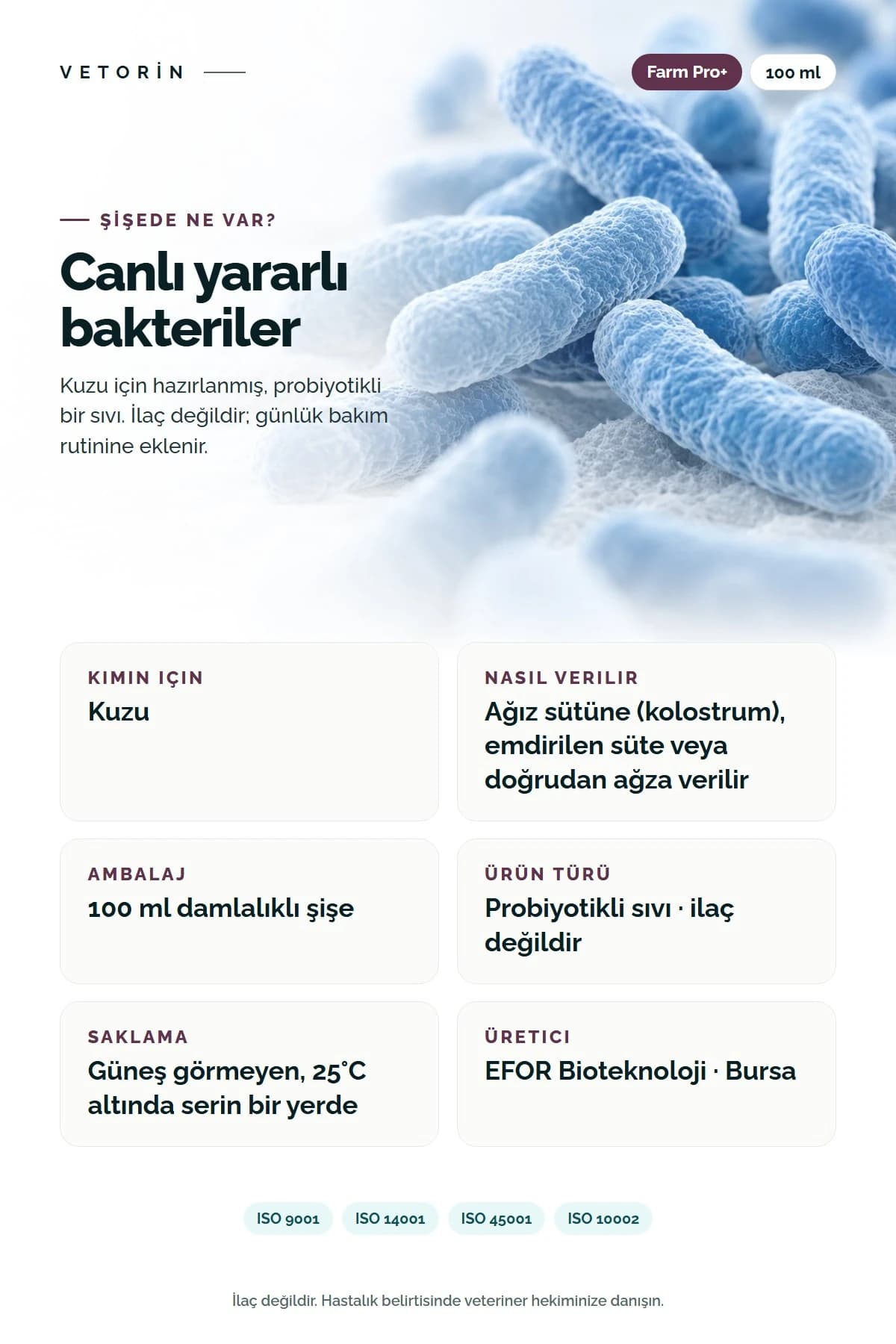 Probiyotikli Kuzu Metabolizma Düzenleyici 100 ml Farm Pro+, 4. görsel