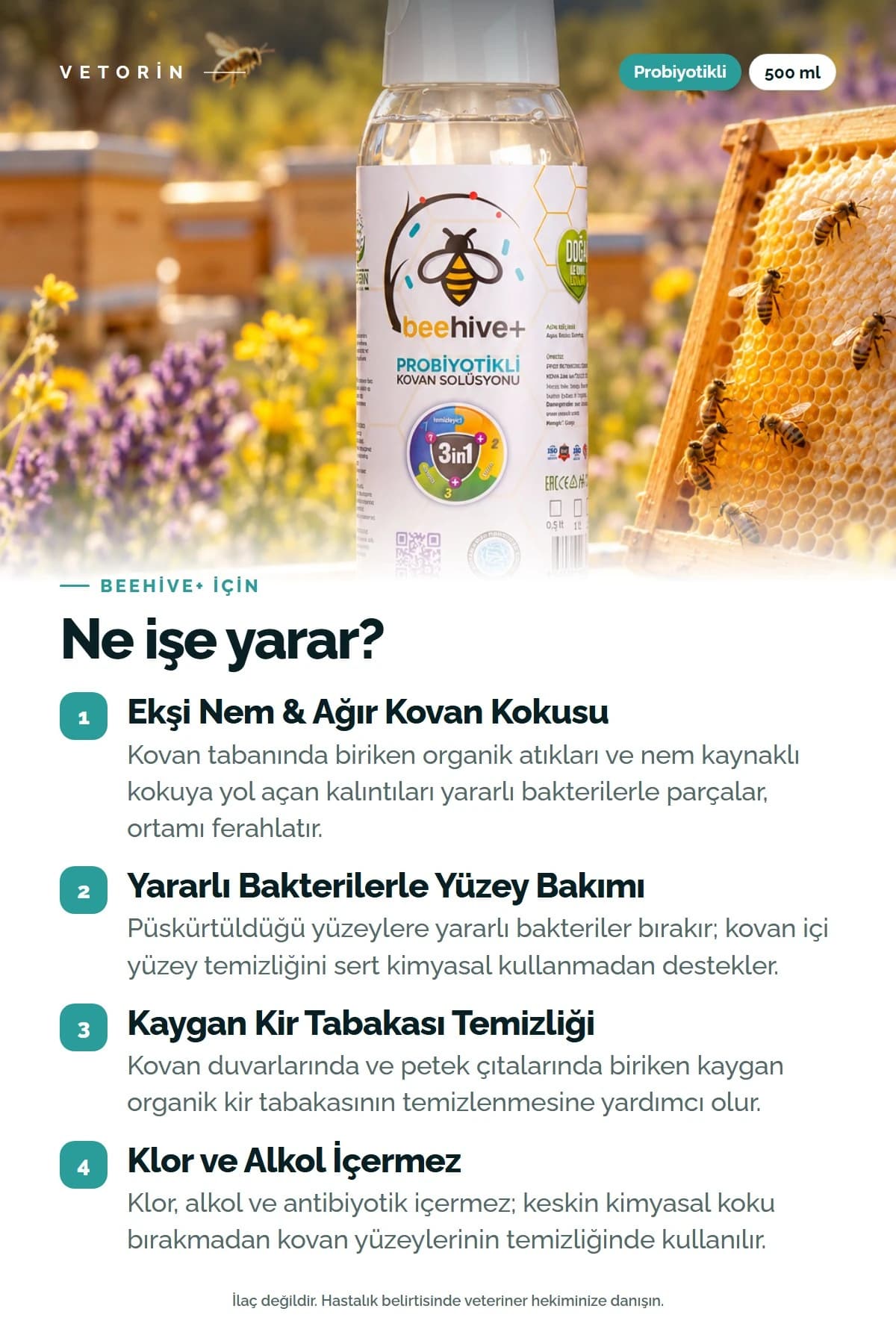 Probiyotikli Arı Kovan Solüsyonu 500 ml BeeHive+, 2. görsel